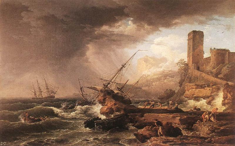 VERNET, Claude-Joseph Storm with a Shipwreck Sweden oil painting art